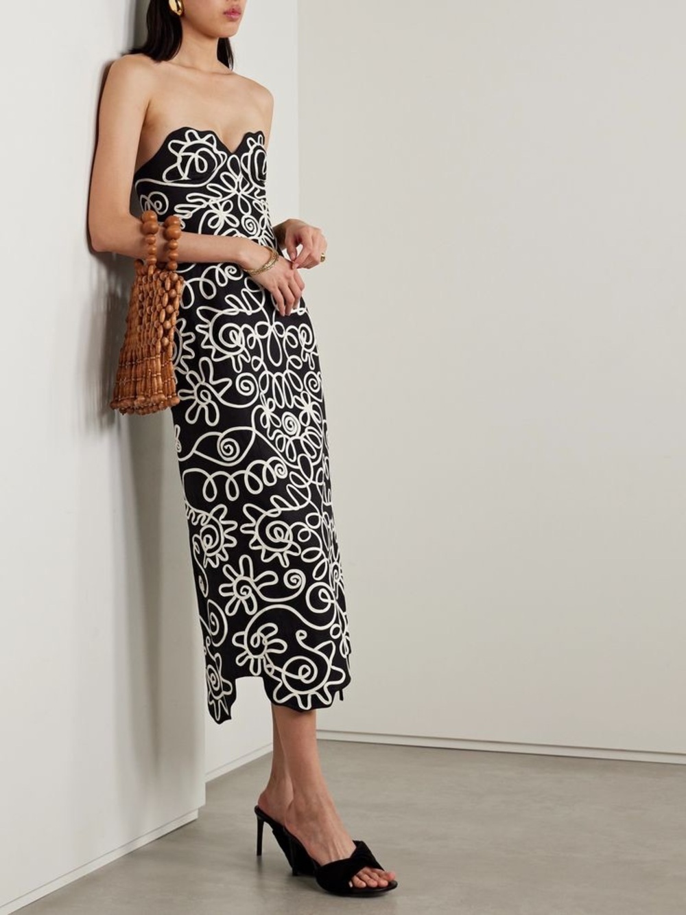 Mara Hoffman New Stella Dress White Black Size 2